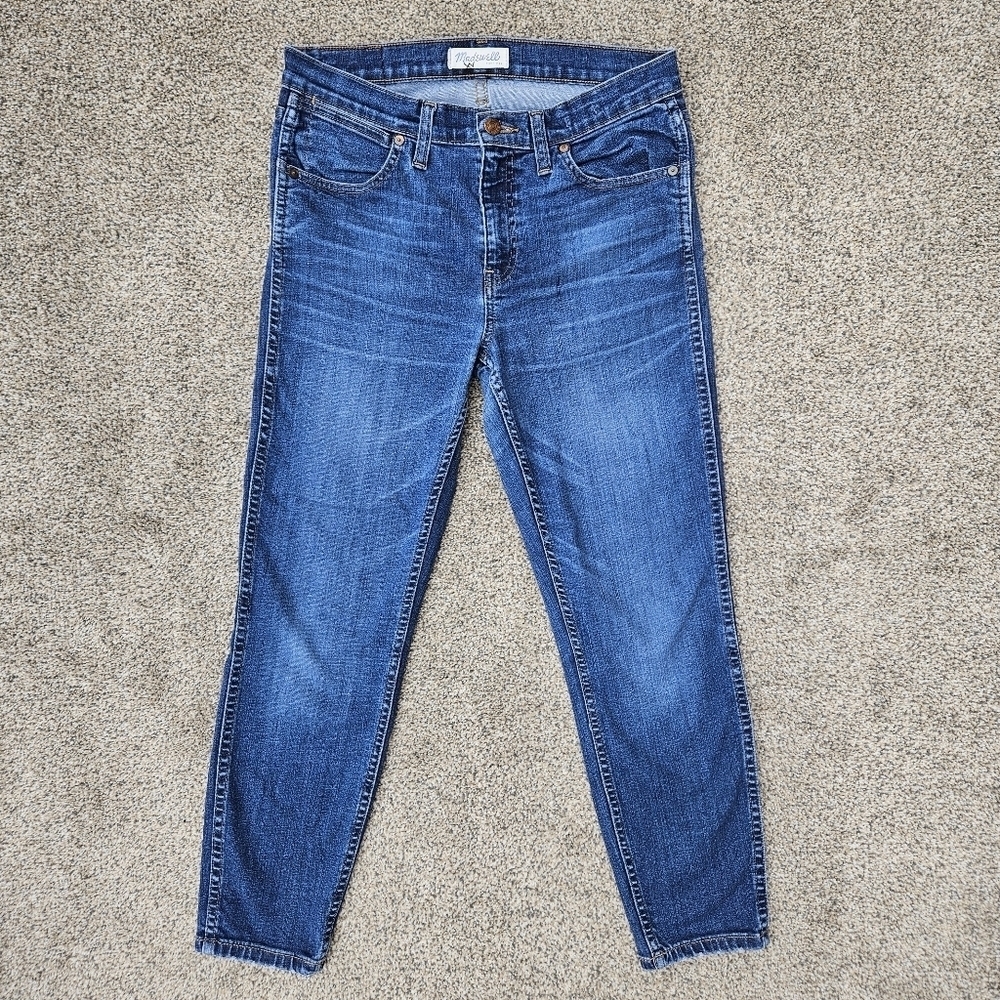 Madewell 9" High-Riser Skinny Skinny Crop Denim Jeans Stretch Blue Women Size 29
